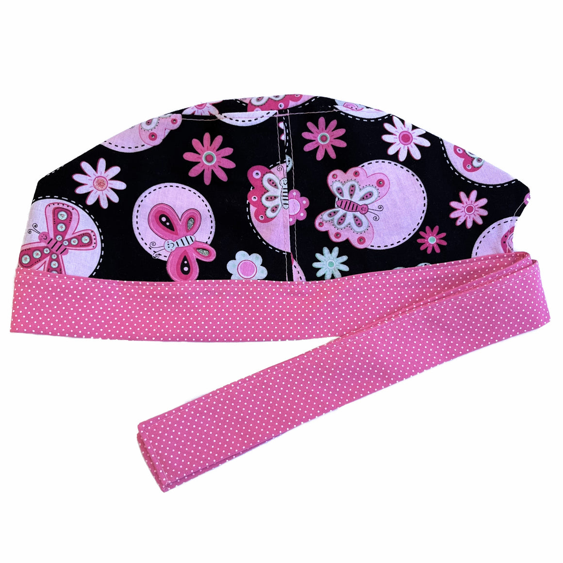 Pink Butterflies Scrub Cap