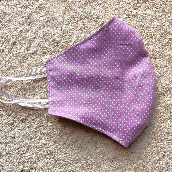 Small Cloth Mask (Child) - Lavender Micro Dots