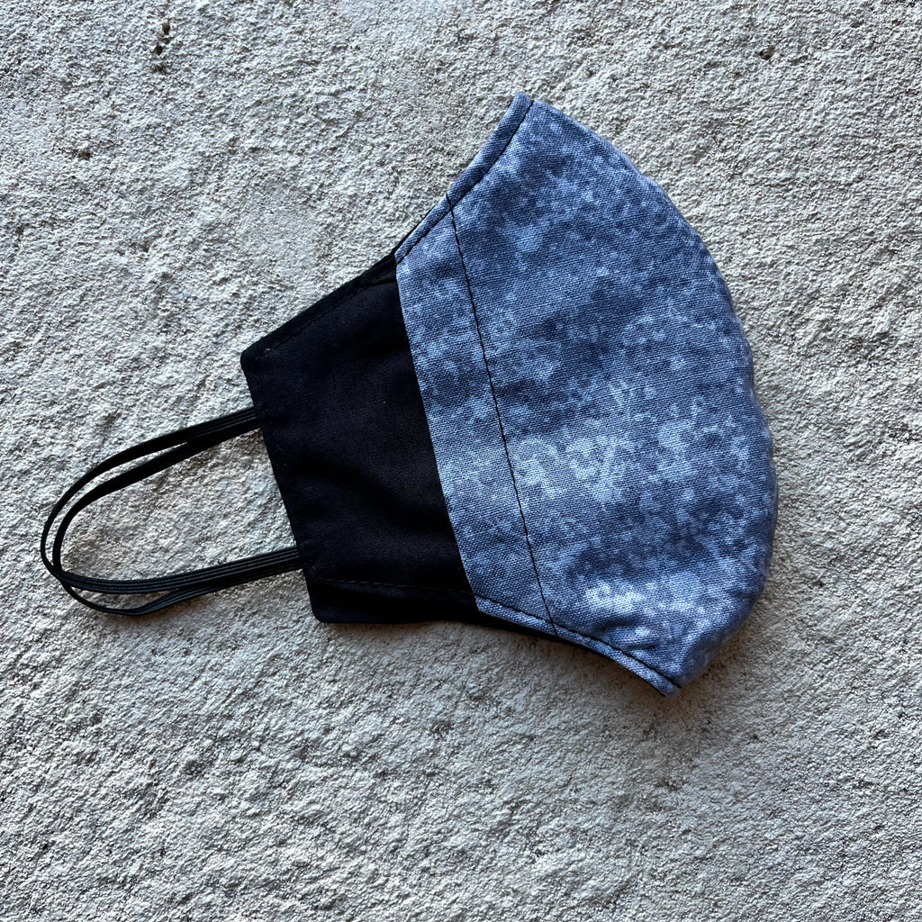 Small Cloth Mask (Child) - Black / Mottled Grey