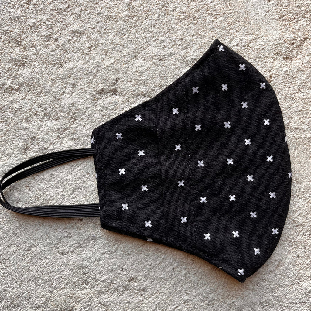 Small Cloth Mask (Child) - Monochrome Crosses