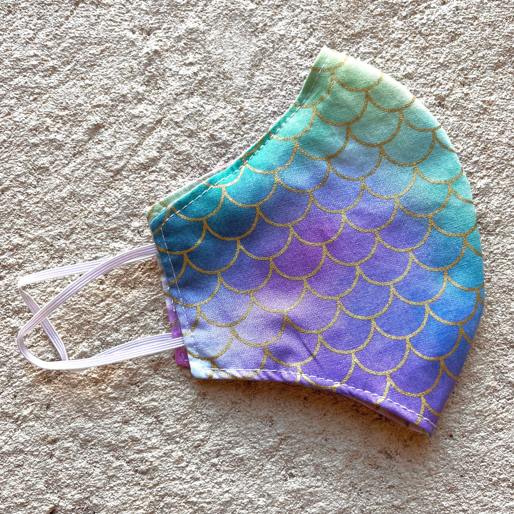 Small Cloth Mask (Child) - Golden Mermaid Scales
