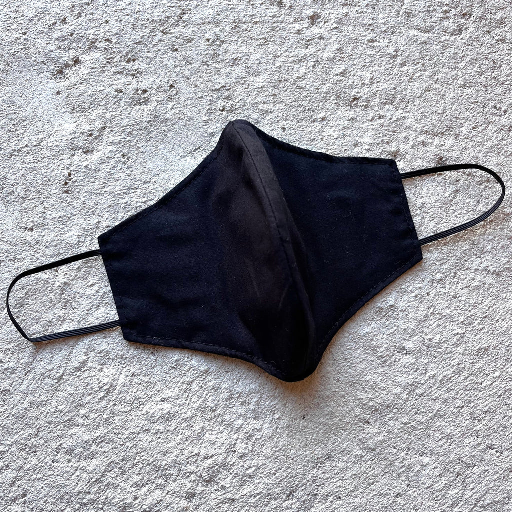 Small Cloth Mask (Child) - Black / Monochrome Crosses