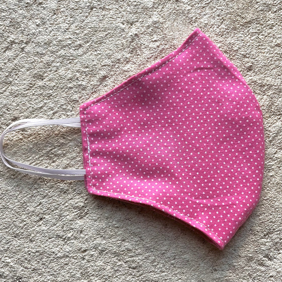 Small Cloth Mask (Child) - Pink Micro Dots