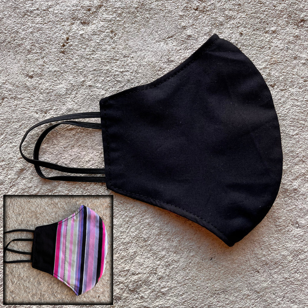 Small Cloth Mask (Child) - Black / Pink Licorice