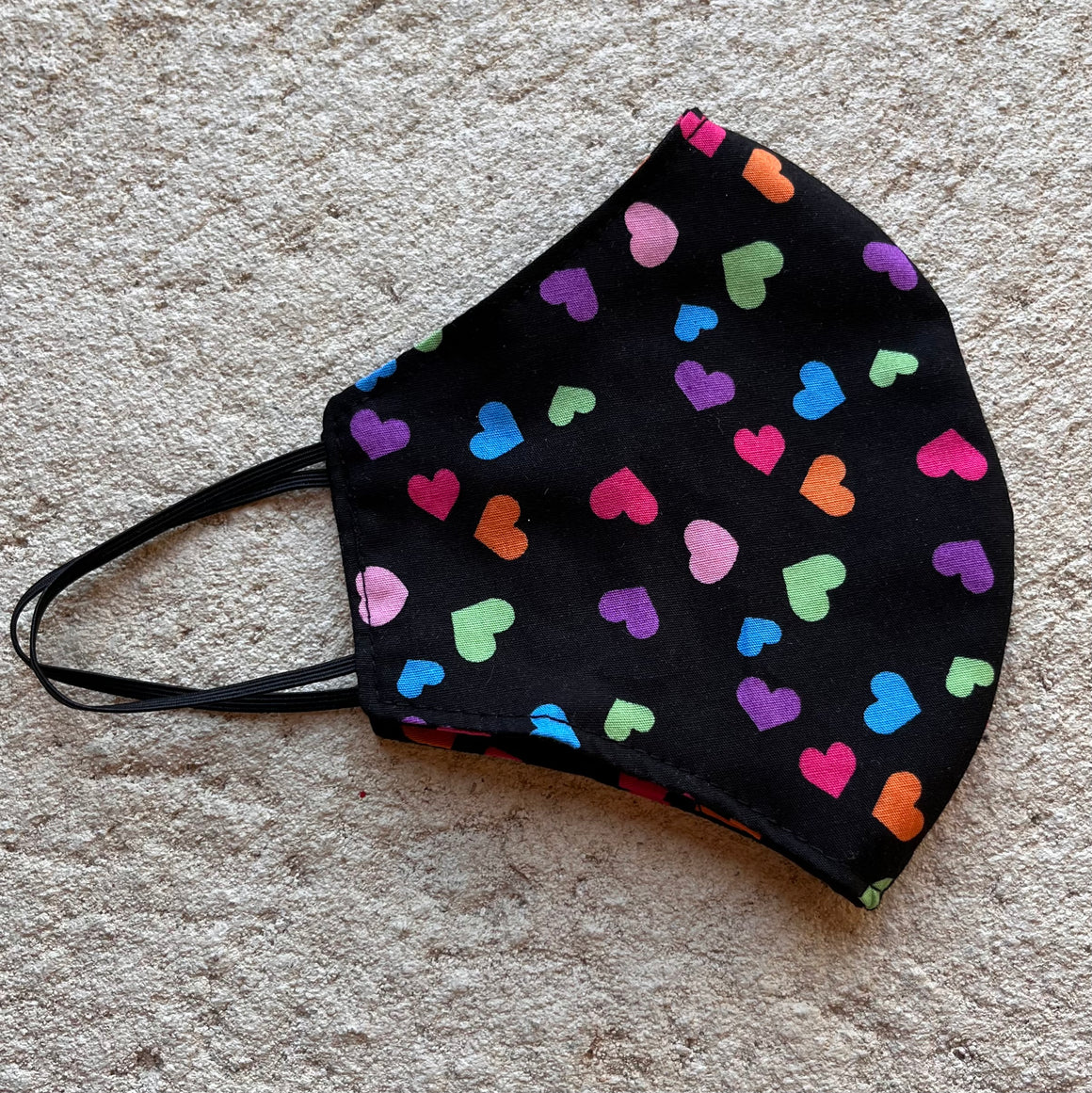 Small Cloth Mask (Child) - Rainbow Hearts