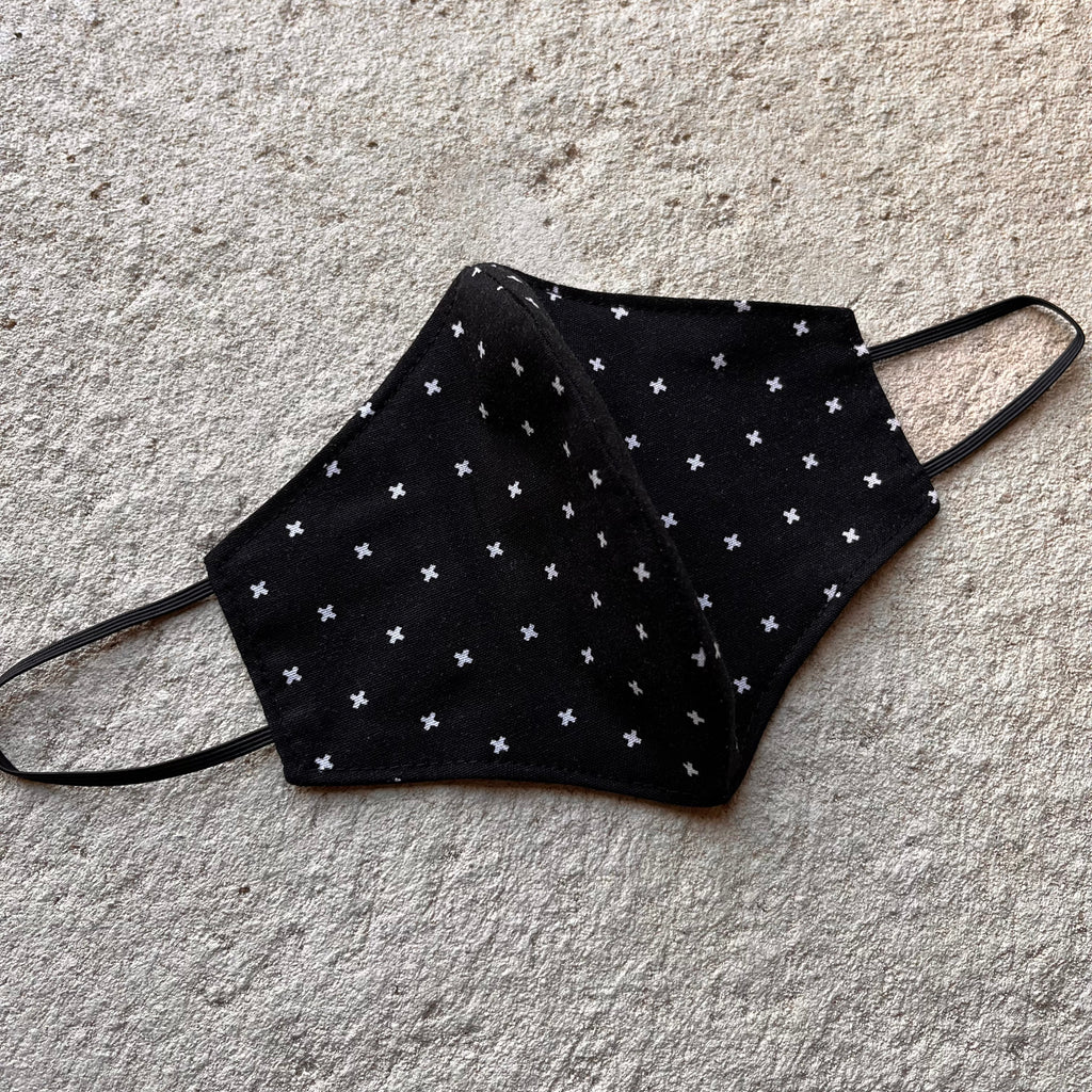 Small Cloth Mask (Child) - Monochrome Crosses