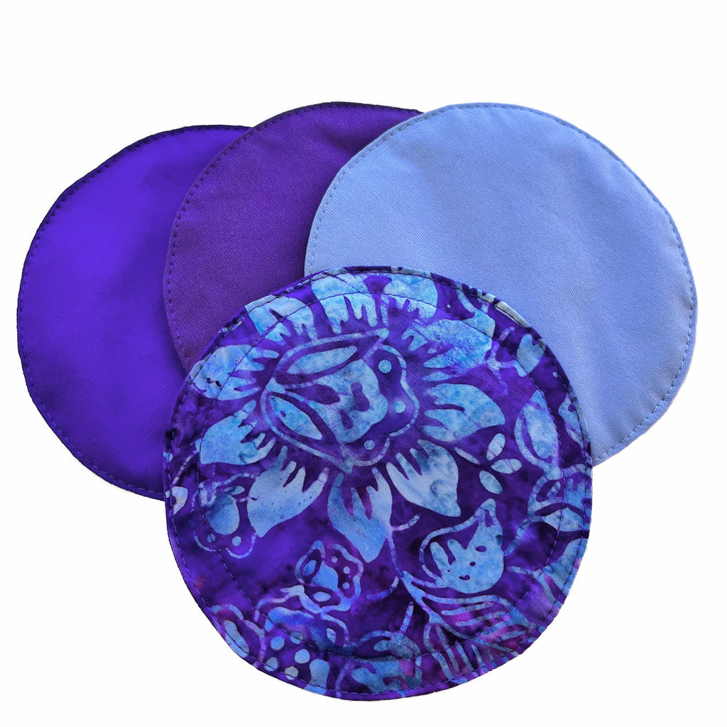 Blue and Purple Batik Breast Pads