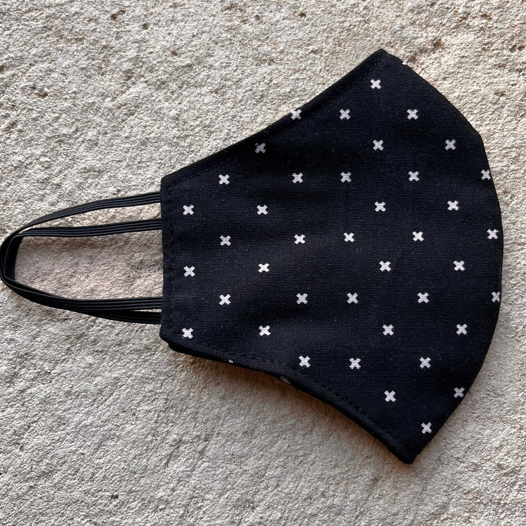 Small Cloth Mask (Child) - Monochrome Crosses