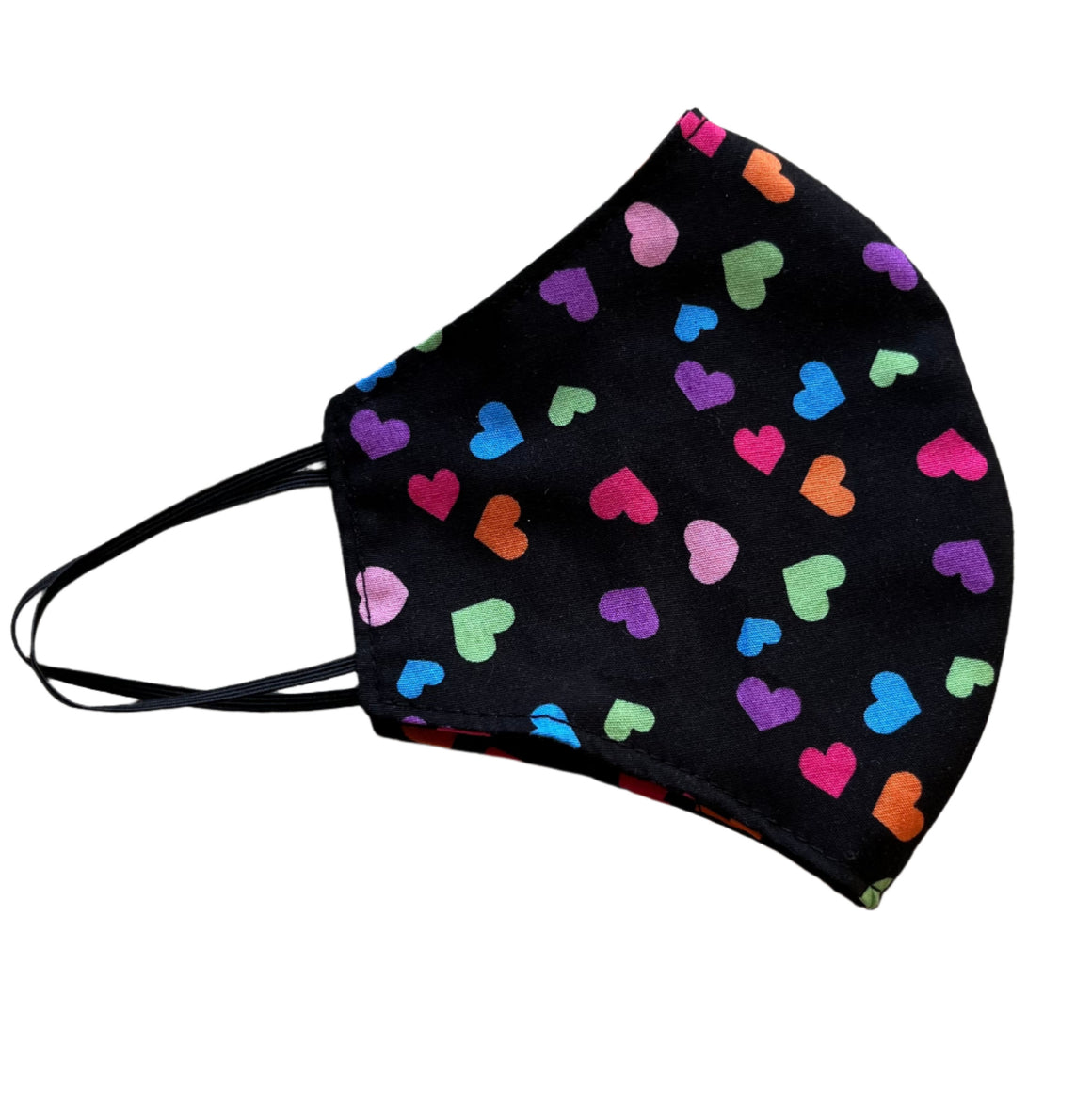 Small Cloth Mask (Child) - Rainbow Hearts